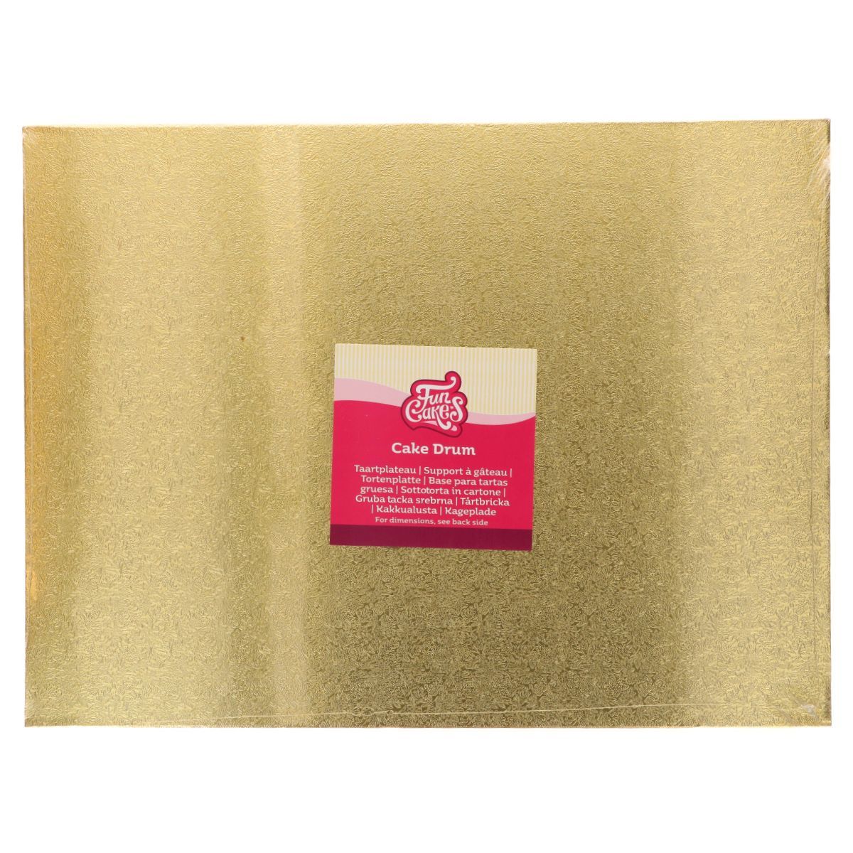 Kakfat rektangulärt – guld 40 x 30 cm, FunCakes