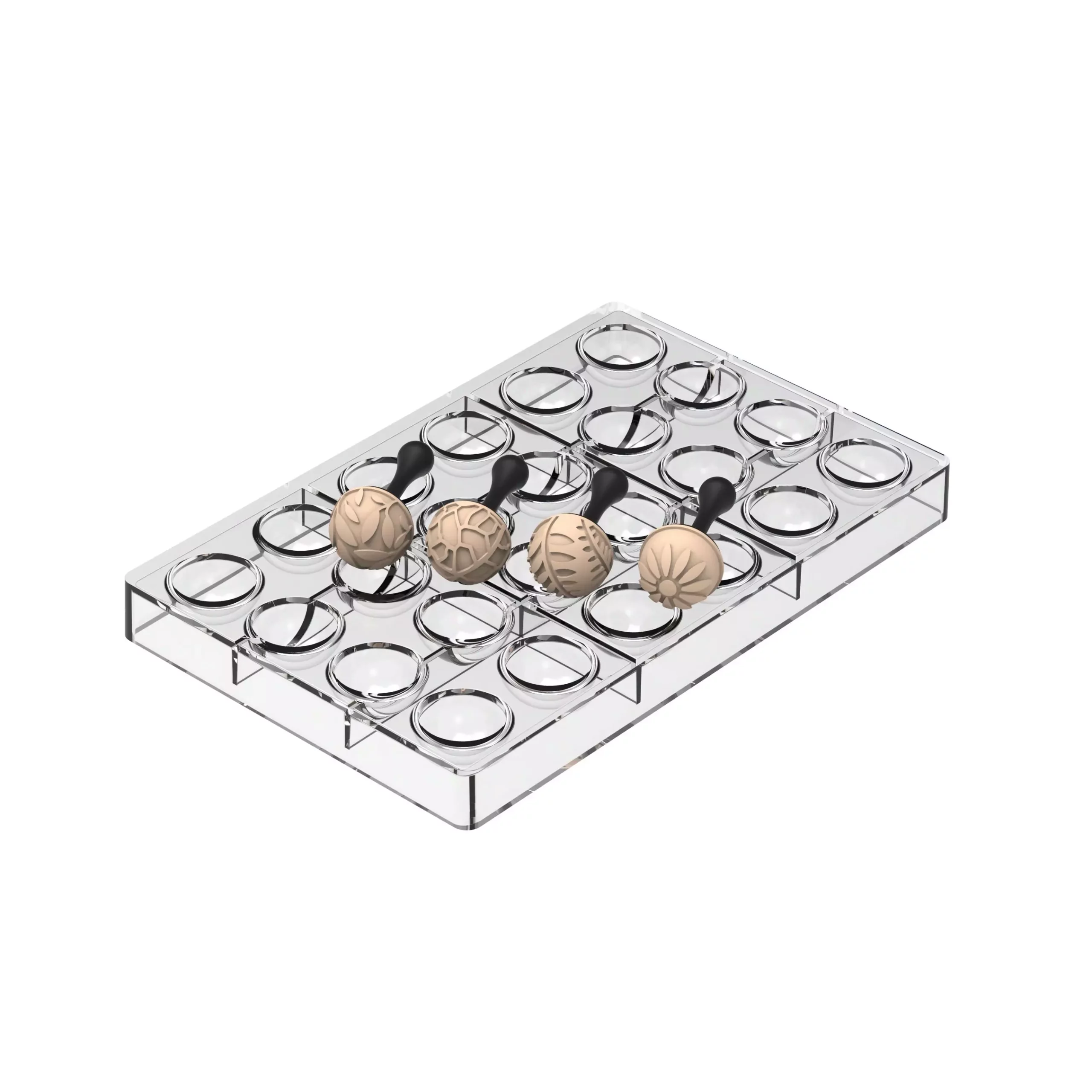 Choco Stamp Blommor och blad + chokladform – komplett set, Silikomart