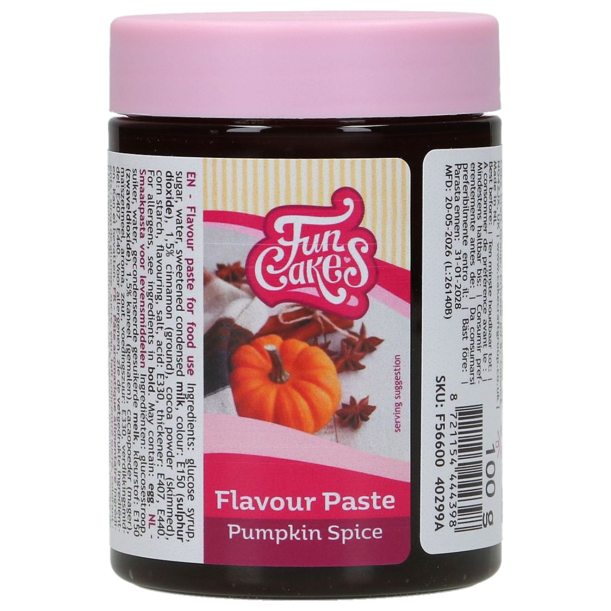 Pumpkin Spice-smakpasta – 100 g FunCakes