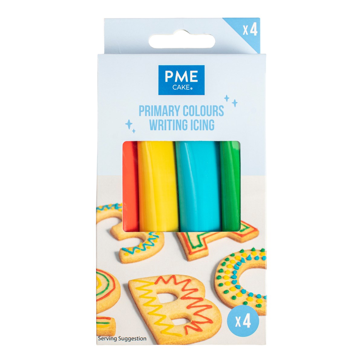 Skrivglasyr – Primärfärger 4-pack 80 g, PME