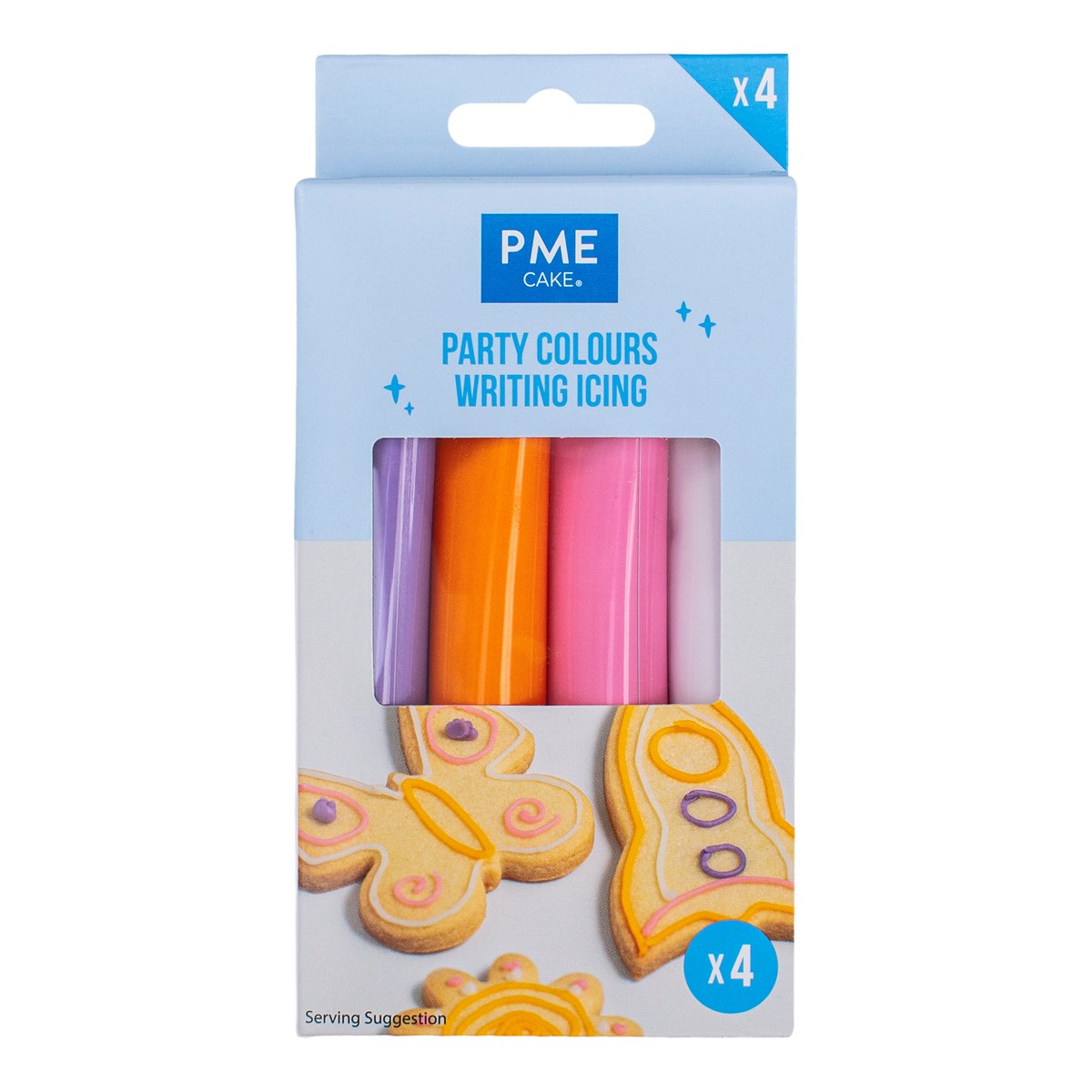 Skrivglasyr – Party Colours 4-pack 80 g, PME