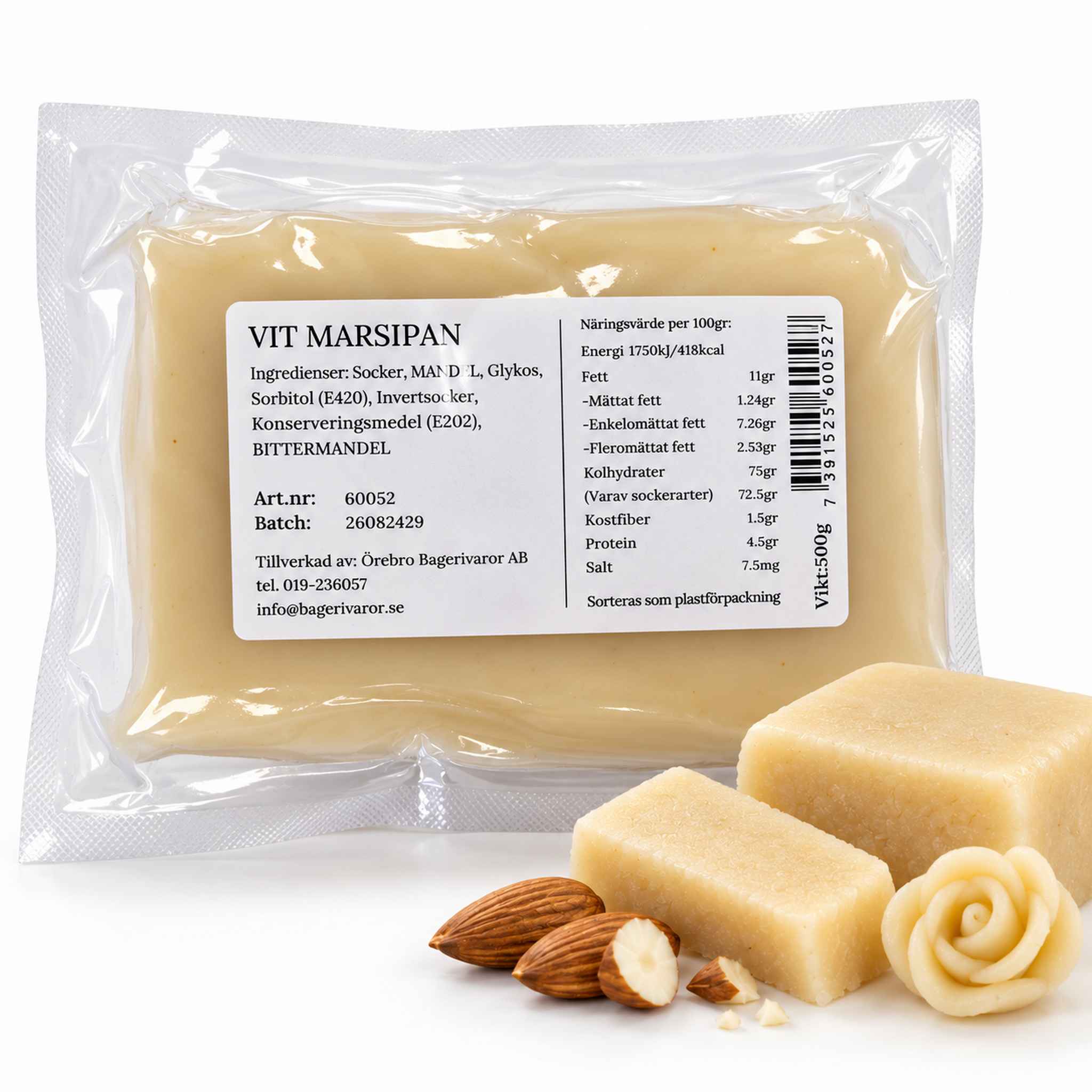 Överdragsmarsipan Vit - 500 g, Örebro Marsipan