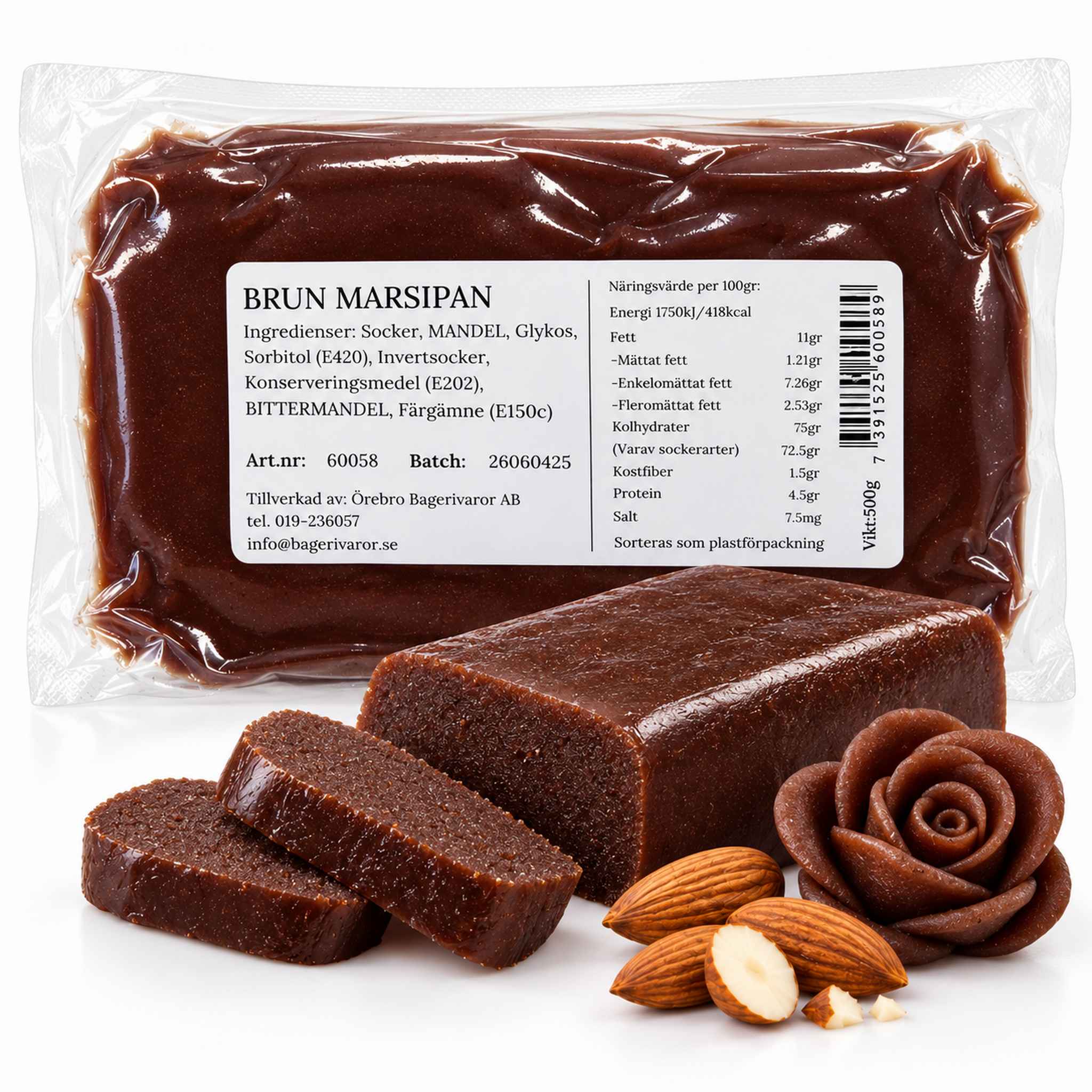 Överdragsmarsipan Brun - 500 g, Örebro Marsipan